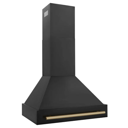 ZLINE 30" Autograph Black Stainless Wall Range Hood, BS655Z-30-CB