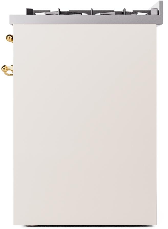 ILVE Nostalgie II 30" Dual Fuel Liquid Propane Range, Antique White, Brass Trim UP30NMPAWGLP