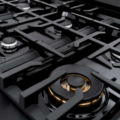 ZLINE 36" Select Gas Range Convection Gas Oven Black Stainless Steel HGRB-36