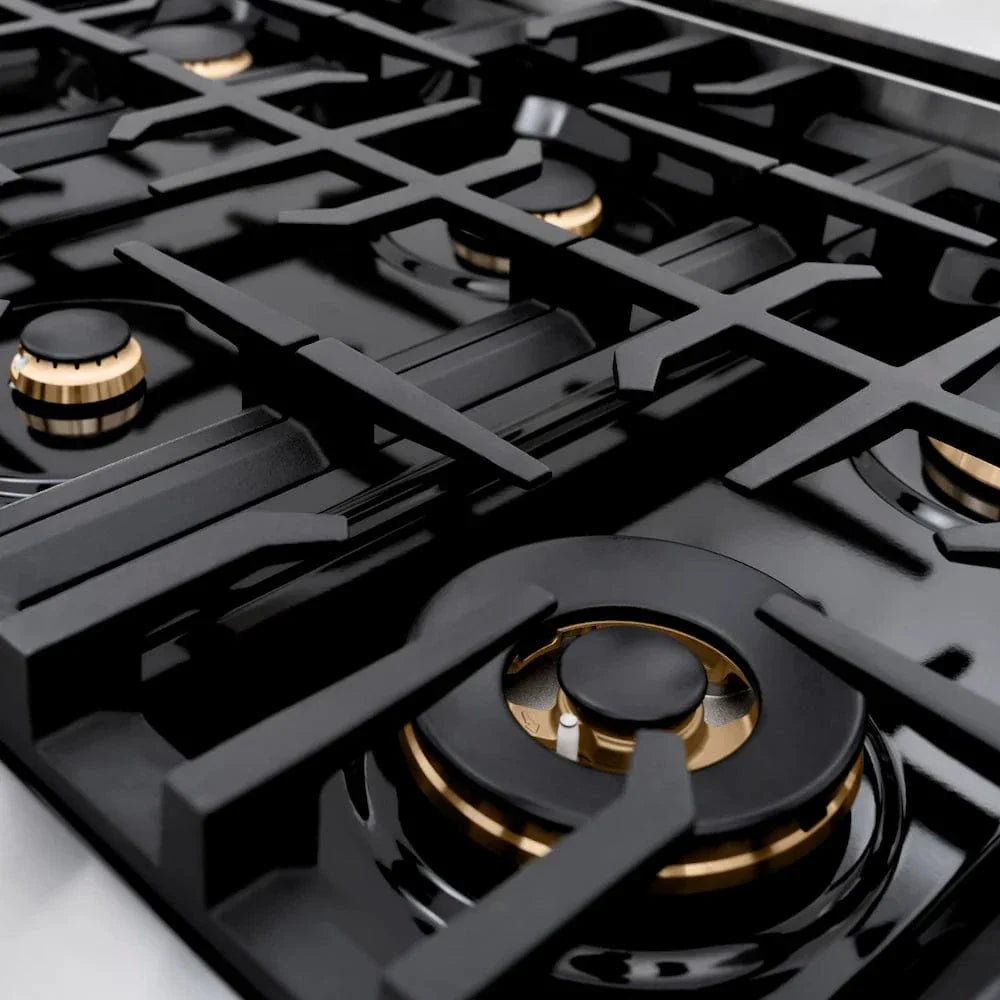 ZLINE 36" Classic Gas Range, Convection Gas Oven Stainless Steel, Matte Black CGRZ-36-MB