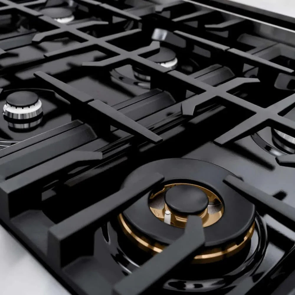 ZLINE 48" Select Dual Fuel Range Gas Cooktop Electric Convection Oven Stainless Steel Black Matte Door HDR-BLM-48