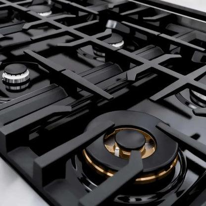ZLINE 48" Select Dual Fuel Range Gas Cooktop Electric Convection Oven Stainless Steel Black Matte Door HDR-BLM-48