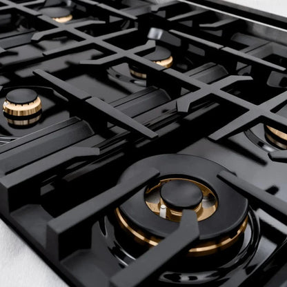 ZLINE 36"Classic Gas Range, Convection Gas Oven, DuraSnow® Stainless Steel, Matte Black CGRSZ-36-MB