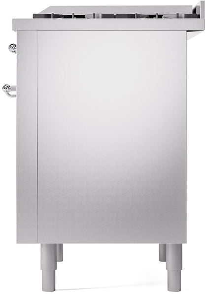 ILVE Nostalgie II 36" Dual Fuel Liquid Propane Range, Stainless Steel, Chrome Trim UP36FNMPSSCLP