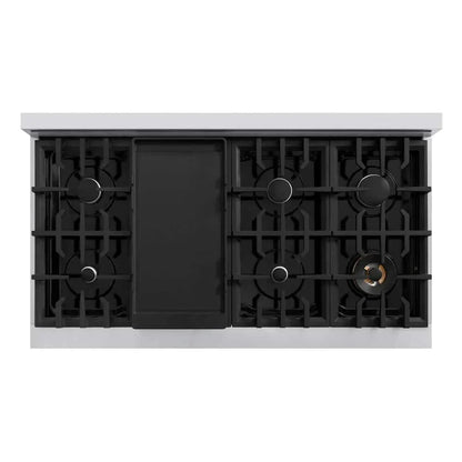 ZLINE 48" Select Dual Fuel Range Gas Cooktop Electric Convection Oven Stainless Steel Black Matte Door HDR-BLM-48