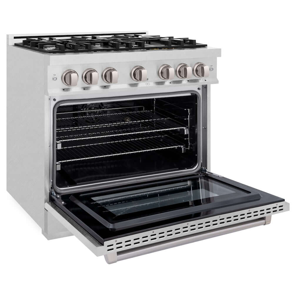 ZLINE 36" Select Gas Range Convection Gas Oven DuraSnow® Stainless Steel HGRS-36
