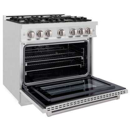 ZLINE 36" Select Gas Range Convection Gas Oven DuraSnow® Stainless Steel HGRS-36