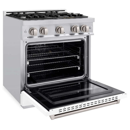 ZLINE 36"Classic Gas Range, Convection Gas Oven, Stainless Steel, White Matte Door CGR-WM-36