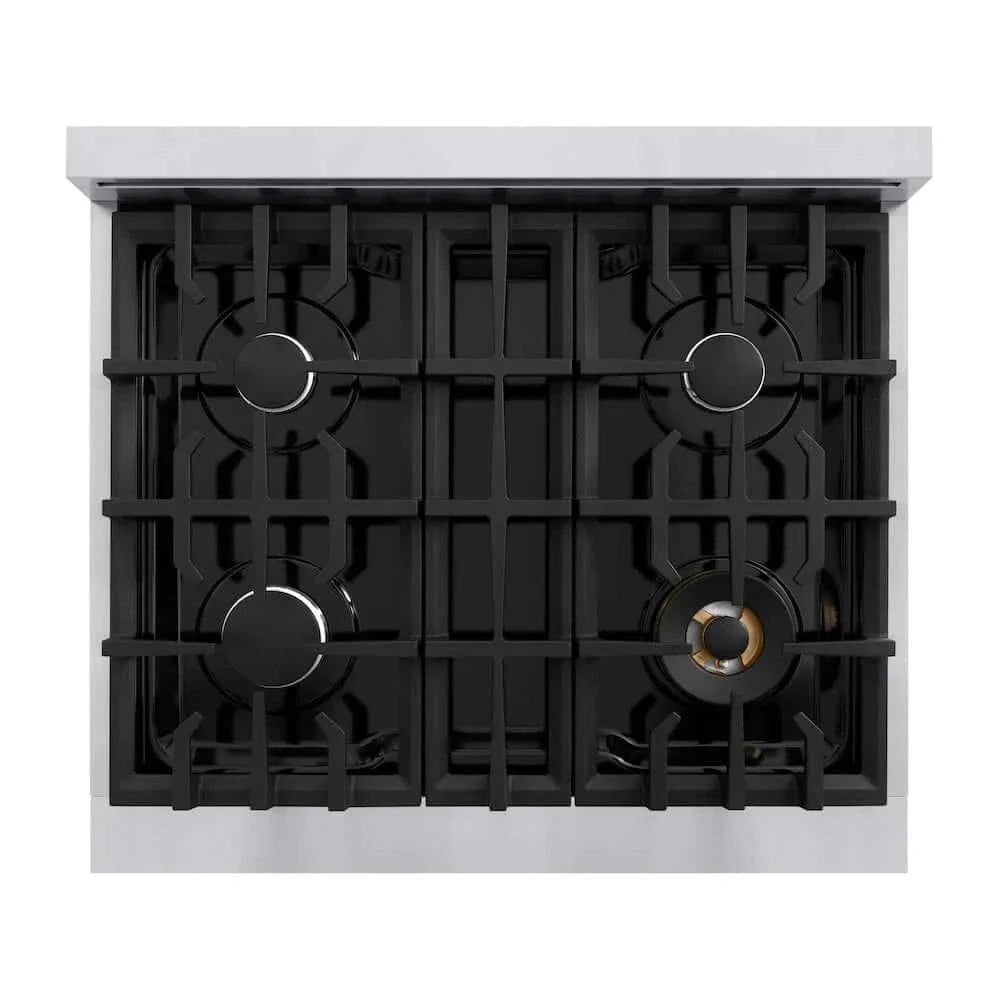 ZLINE 36"Classic Gas Range, Convection Gas Oven, Stainless Steel, White Matte Door CGR-WM-36