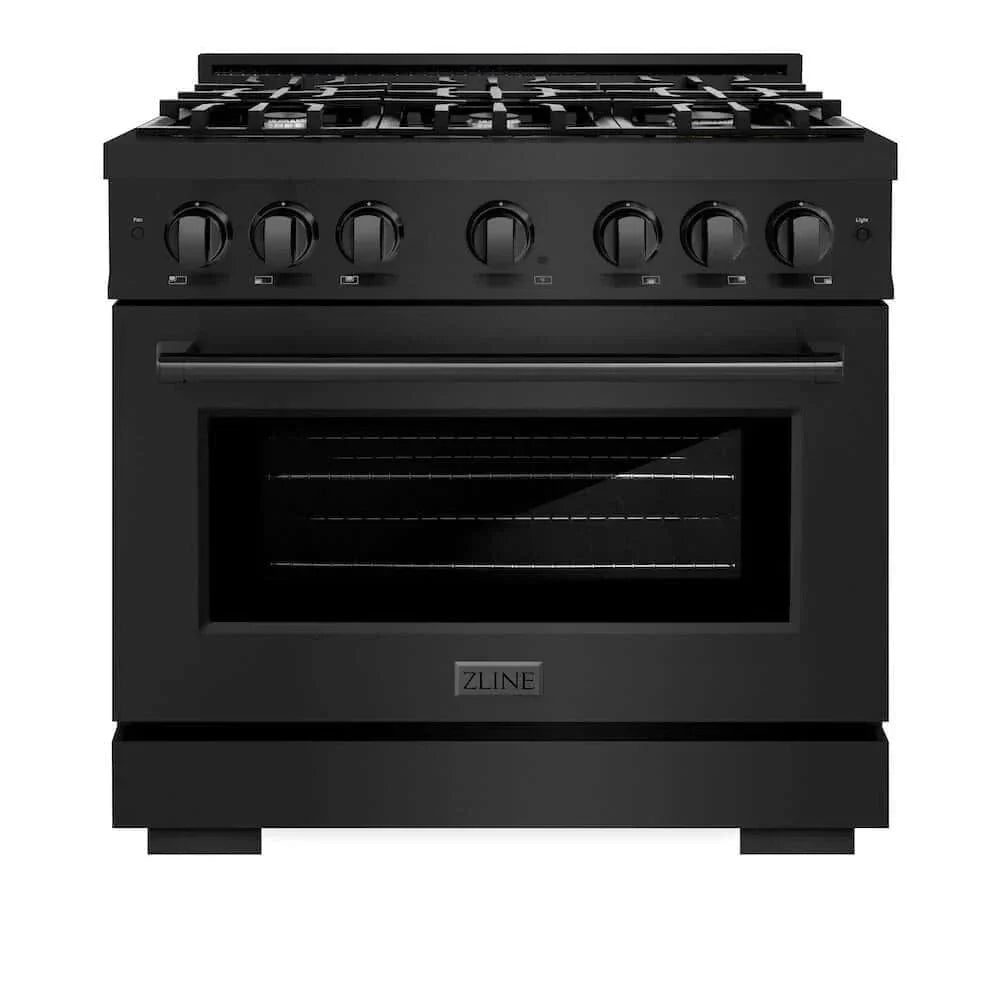 ZLINE 36" Select Gas Range Convection Gas Oven Black Stainless Steel HGRB-36