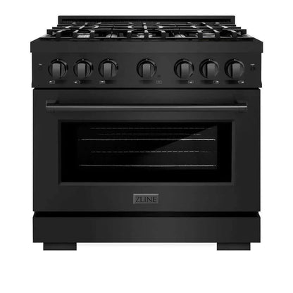 ZLINE 36" Select Gas Range Convection Gas Oven Black Stainless Steel HGRB-36