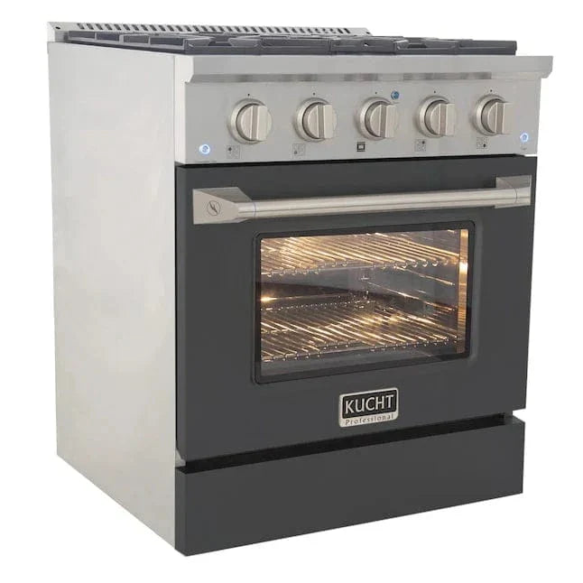 Kucht 30" Propane Range, Stainless Steel, Grey Oven Door, KNG301/LP-GR