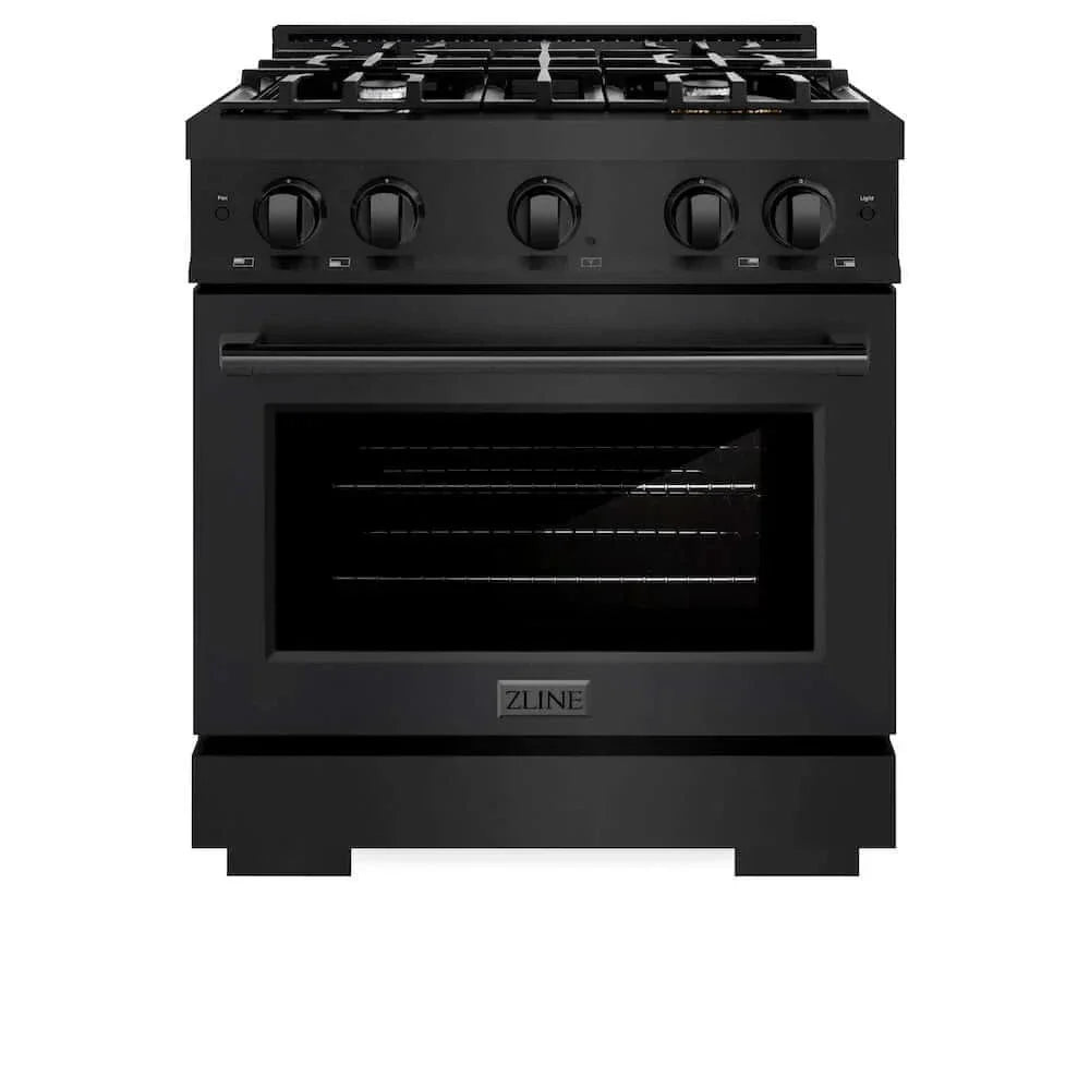 ZLINE 30" Select Gas Range Convection Gas Oven Black Stainless Steel HGRB-30