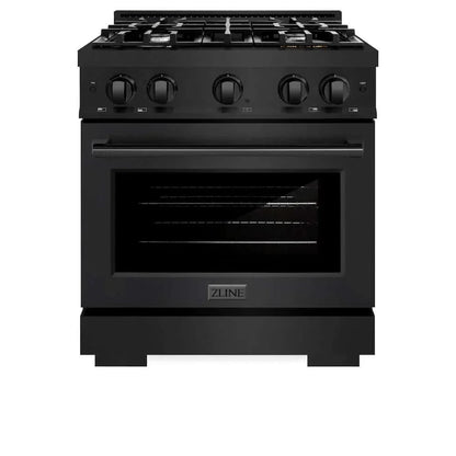 ZLINE 30" Select Gas Range Convection Gas Oven Black Stainless Steel HGRB-30