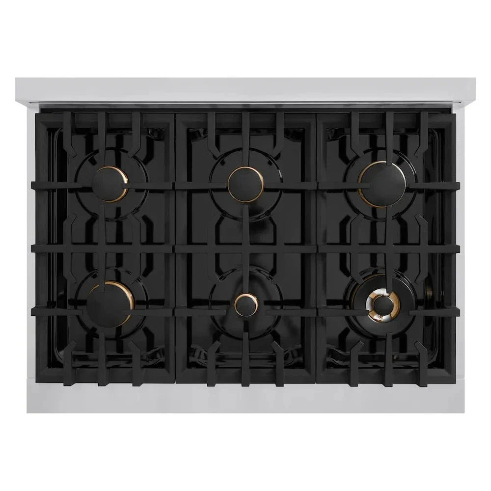 ZLINE 36" Classic Gas Range, Convection Gas Oven Stainless Steel, Matte Black CGRZ-36-MB