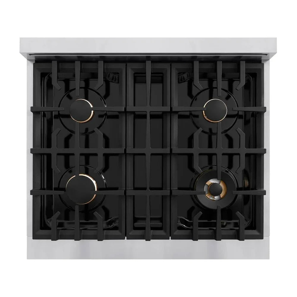 ZLINE 30" Classic Gas Range, Convection Gas Oven Stainless Steel, Matte Black CGRZ-30-MB