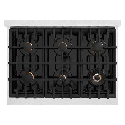 ZLINE 36"Classic Gas Range, Convection Gas Oven, DuraSnow® Stainless Steel, Matte Black CGRSZ-36-MB
