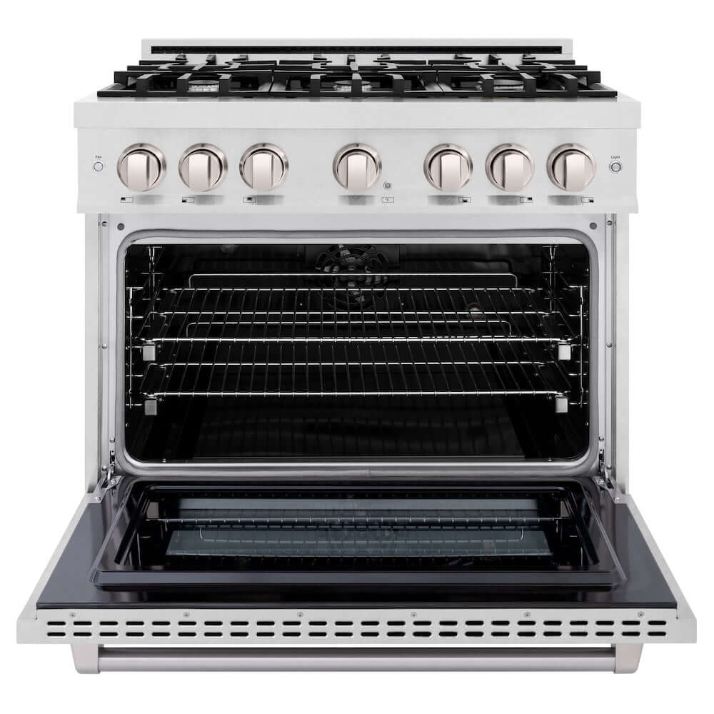 ZLINE 36" Select Gas Range Convection Gas Oven DuraSnow® Stainless Steel HGRS-36