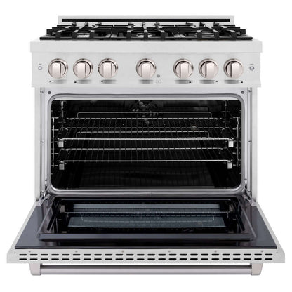 ZLINE 36" Select Gas Range Convection Gas Oven DuraSnow® Stainless Steel HGRS-36
