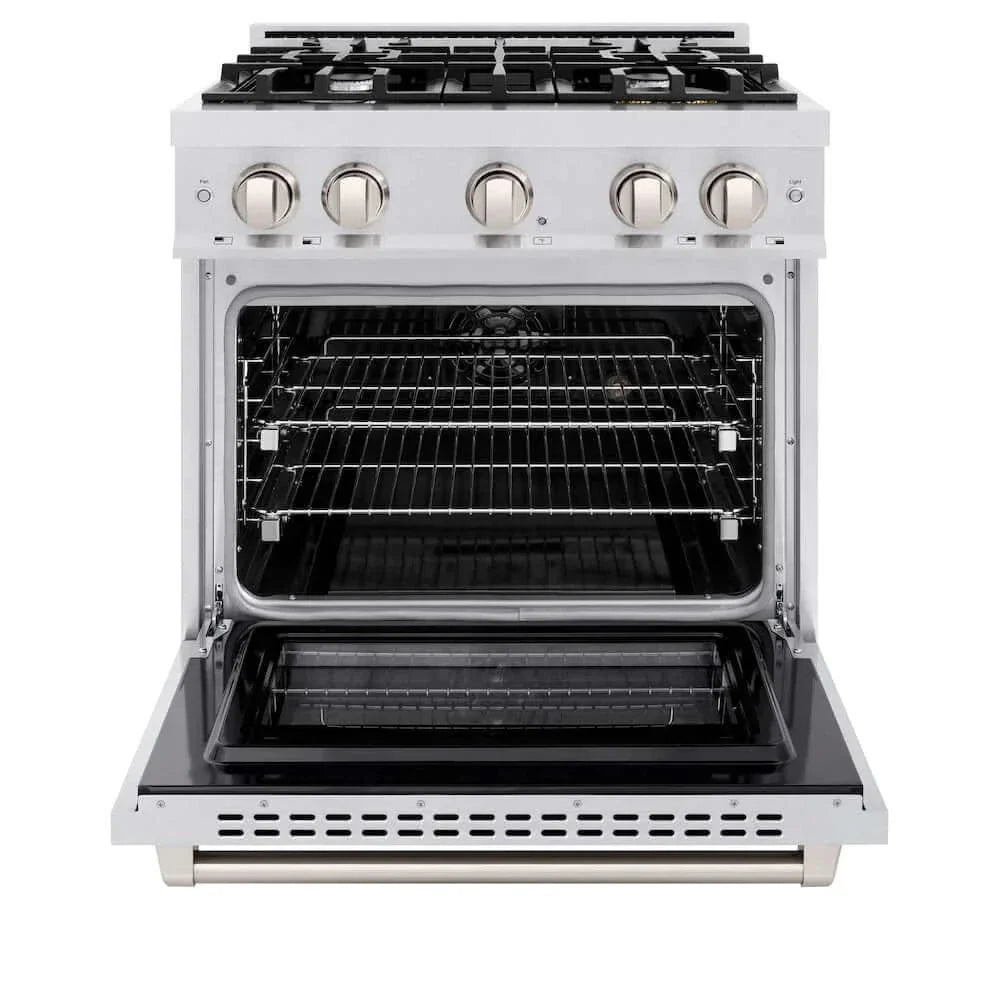 ZLINE 30" Select Gas Range Convection Gas Oven DuraSnow® Stainless Steel HGRS-30