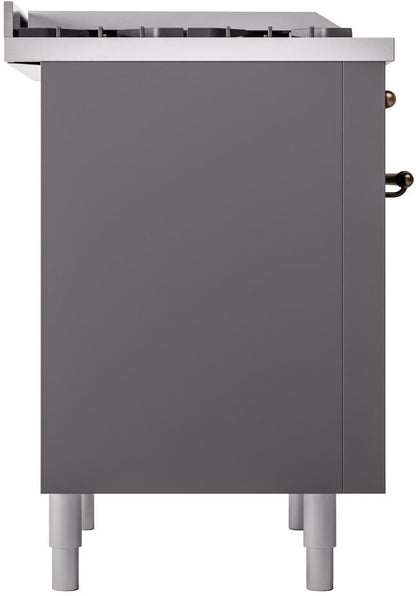 ILVE Nostalgie II 36" Dual Fuel Liquid Propane Range, Matte Graphite, Bronze Trim UP36FNMPMGBLP