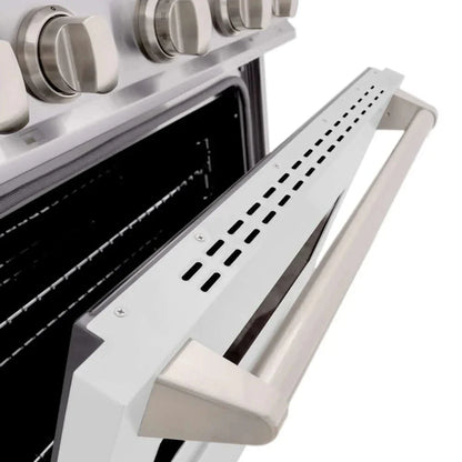 ZLINE 36"Classic Gas Range, Convection Gas Oven, Stainless Steel, White Matte Door CGR-WM-36
