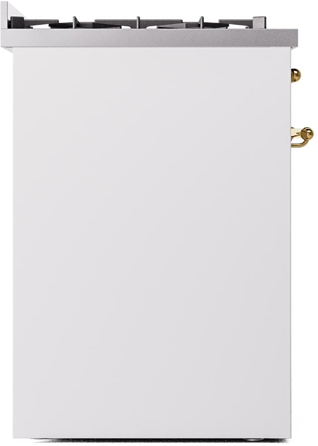 ILVE Nostalgie II 30" Dual Fuel Liquid Propane Range, White, Brass Trim UP30NMPWHGLP