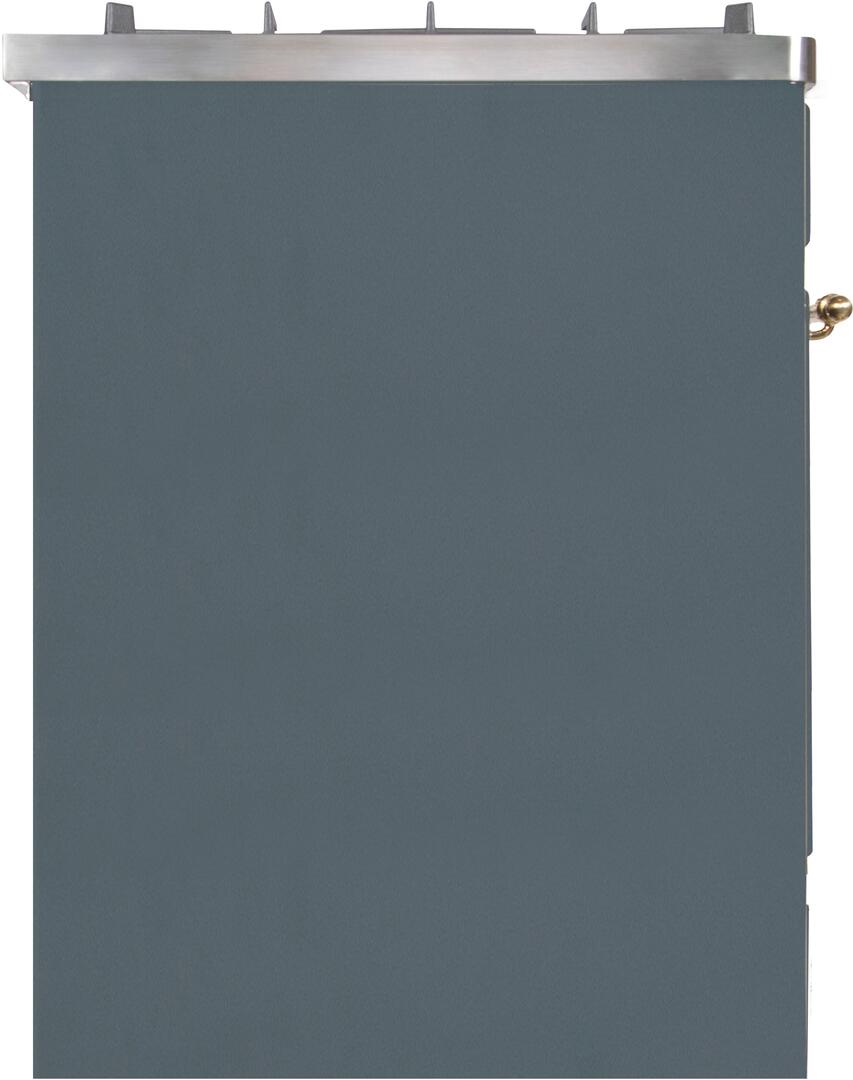 ILVE Majestic II 30" Dual Fuel, Natural Gas Range, Blue Grey, Brass Trim UM30DNE3BGG