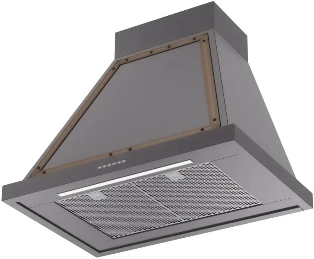 ILVE Nostalgie 30" Wall Mount Matte Graphite , Bronze Trim Range Hood UANB30MGB
