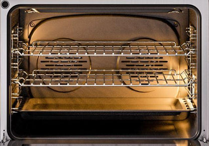 ILVE Nostalgie II 30" Dual Fuel Natural Gas Range, Antique White, Brass Trim UP30NMPAWG