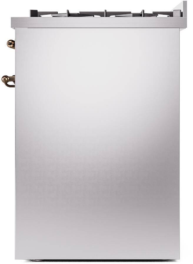 ILVE Nostalgie II 30" Dual Fuel Natural Gas Range, Stainless Steel, Bronze Trim UP30NMPSSB