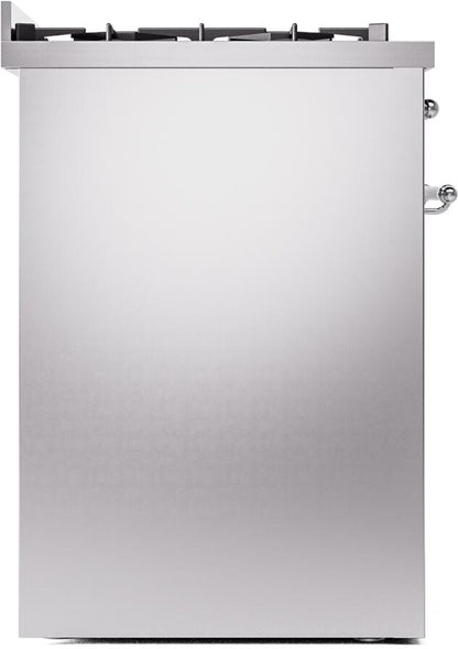 ILVE Nostalgie II 30" Dual Fuel Natural Gas Range, Stainless Steel, Chrome Trim UP30NMPSSC