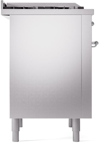 ILVE Nostalgie II 36" Dual Fuel Natural Gas Range, Stainless Steel, Chrome Trim UP36FNMPSSC