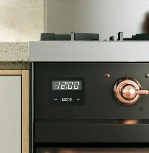 ILVE Nostalgie II 48" Dual Fuel Liquid Propane Range, Blue Grey, Bronze Trim UP48FNMPBGBLP
