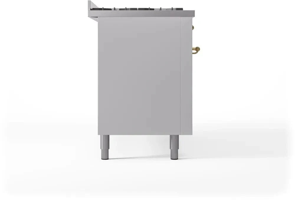 ILVE Nostalgie II 60" Dual Fuel Liquid Propane Range, White, Brass Trim UP60FNMPWHGLP