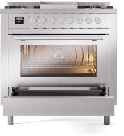 ILVE Professional Plus II 36" Dual Fuel Range Liquid Propane Stainless Steel UP36FWMPSSLP