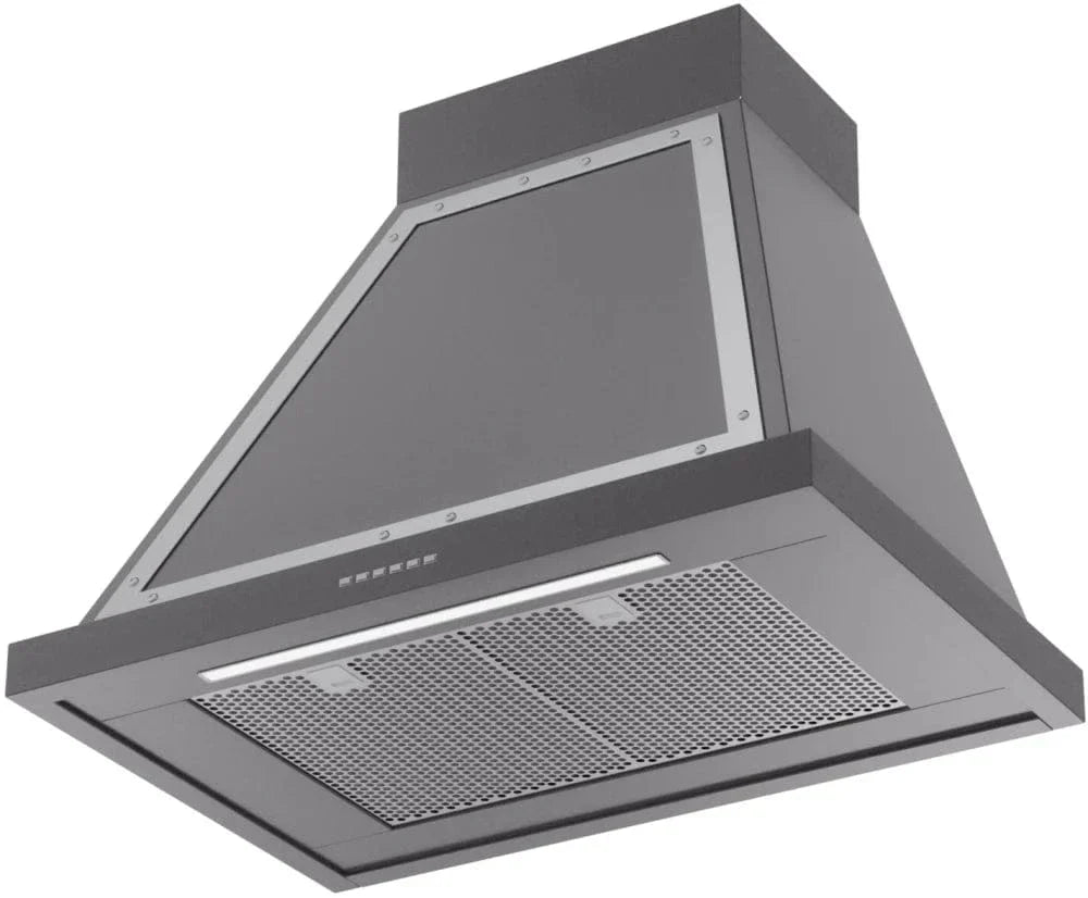 ILVE Nostalgie 30" Wall Mount Matte Graphite, Chrome Trim Range Hood UANB30MGC