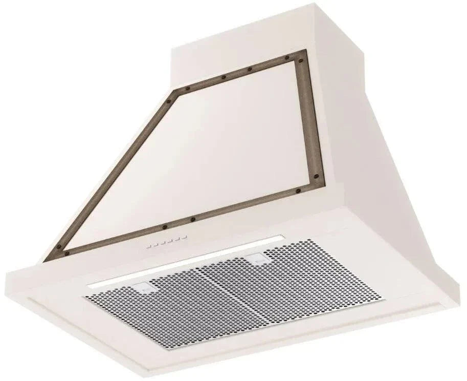 ILVE Nostalgie 30" Wall Mount Antique White, Bronze Trim Range Hood UANB30AWB