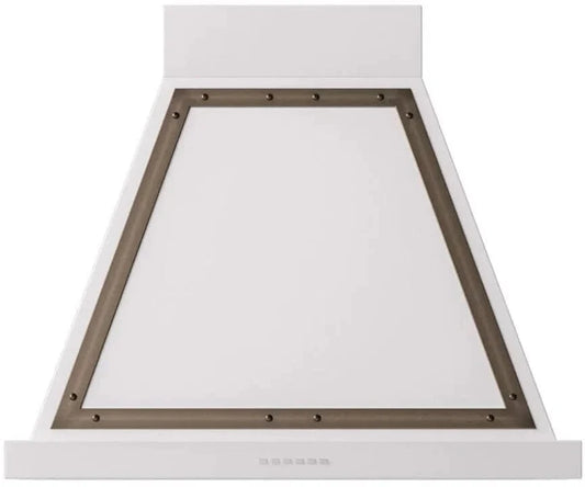 ILVE Nostalgie 30" Wall Mount White, Bronze Trim Range Hood UANB30WHB