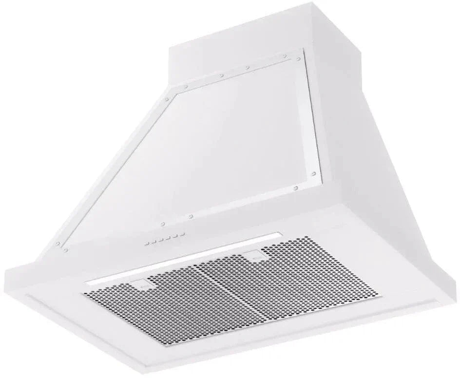 ILVE Nostalgie 30" Wall Mount White, Chrome Trim Range Hood UANB30WHC