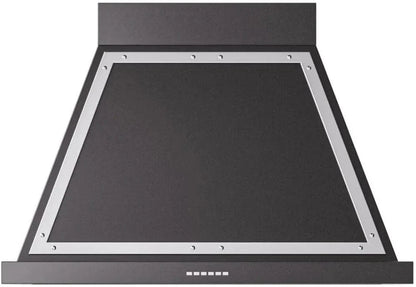 ILVE Nostalgie 30" Wall Mount Glossy Black, Chrome Trim Range Hood UANB36BKC