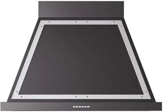 ILVE Nostalgie 30" Wall Mount Glossy Black, Chrome Trim Range Hood UANB36BKC