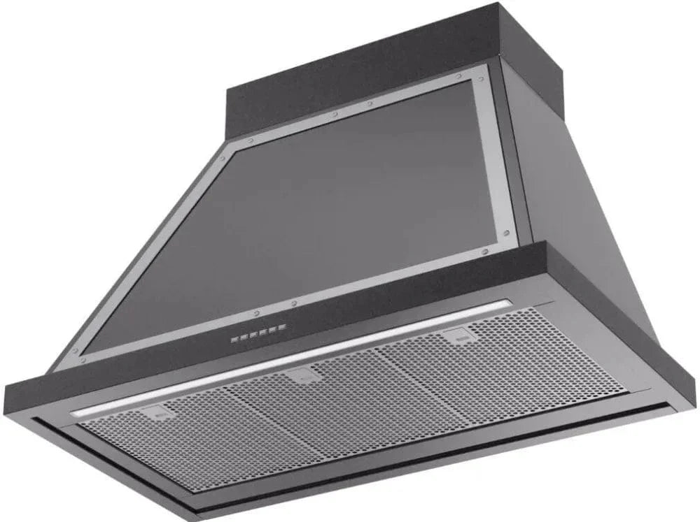 ILVE Nostalgie 30" Wall Mount Glossy Black, Chrome Trim Range Hood UANB36BKC