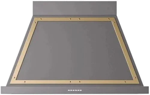 ILVE Nostalgie 40" Wall Mount Matte Graphite, Brass Trim Range Hood UANB40MGG